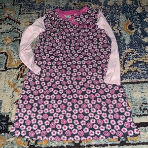 Tea Collection size 4 floral long sleeve cotton dress. Rated fair for wash wear